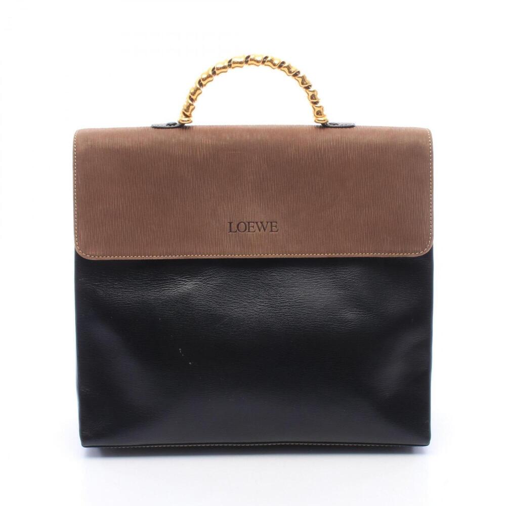 Loewe Velázquez Twist Handbag, Leather, Women's, Black/Brown